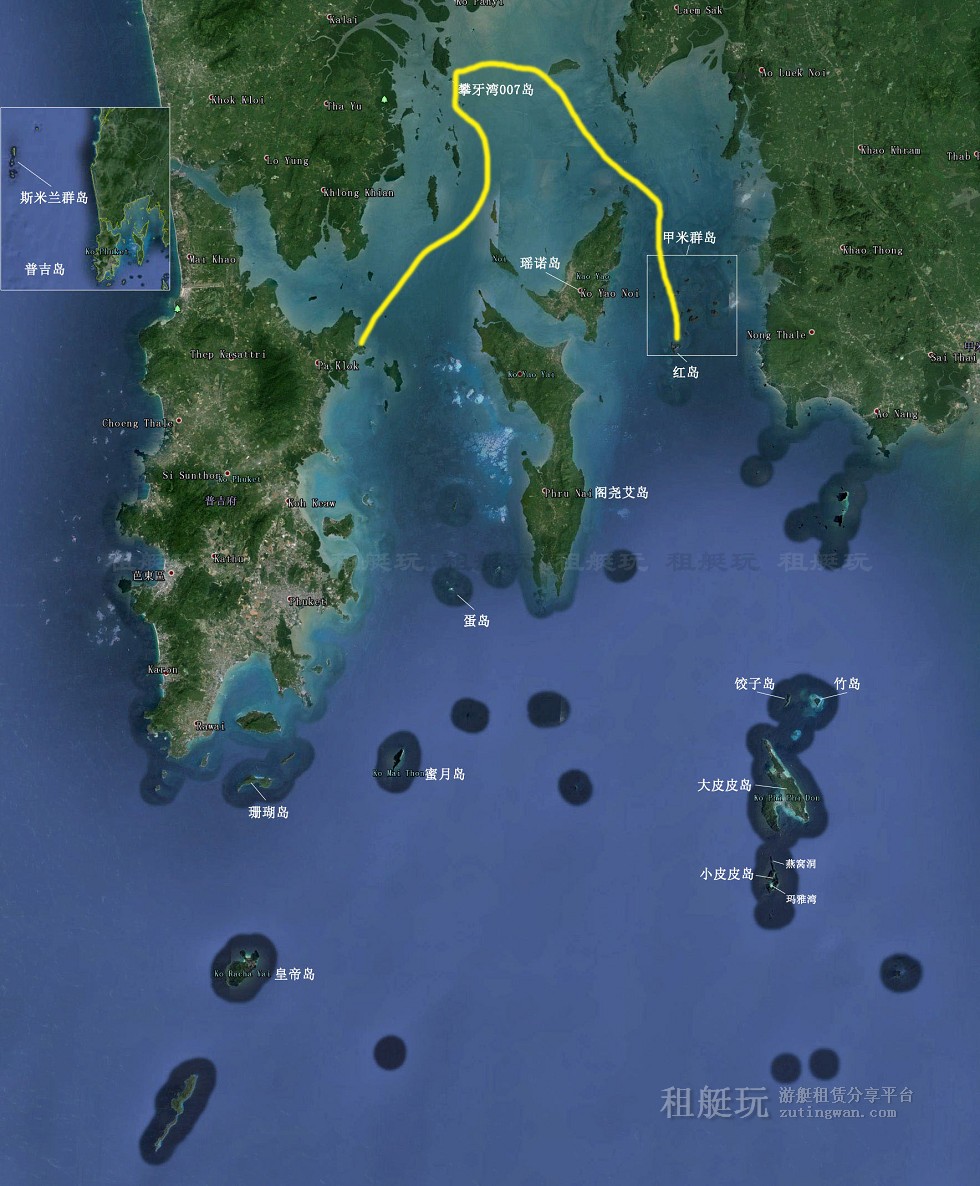 普吉島游艇租賃 攀牙灣 甲米島 虹島